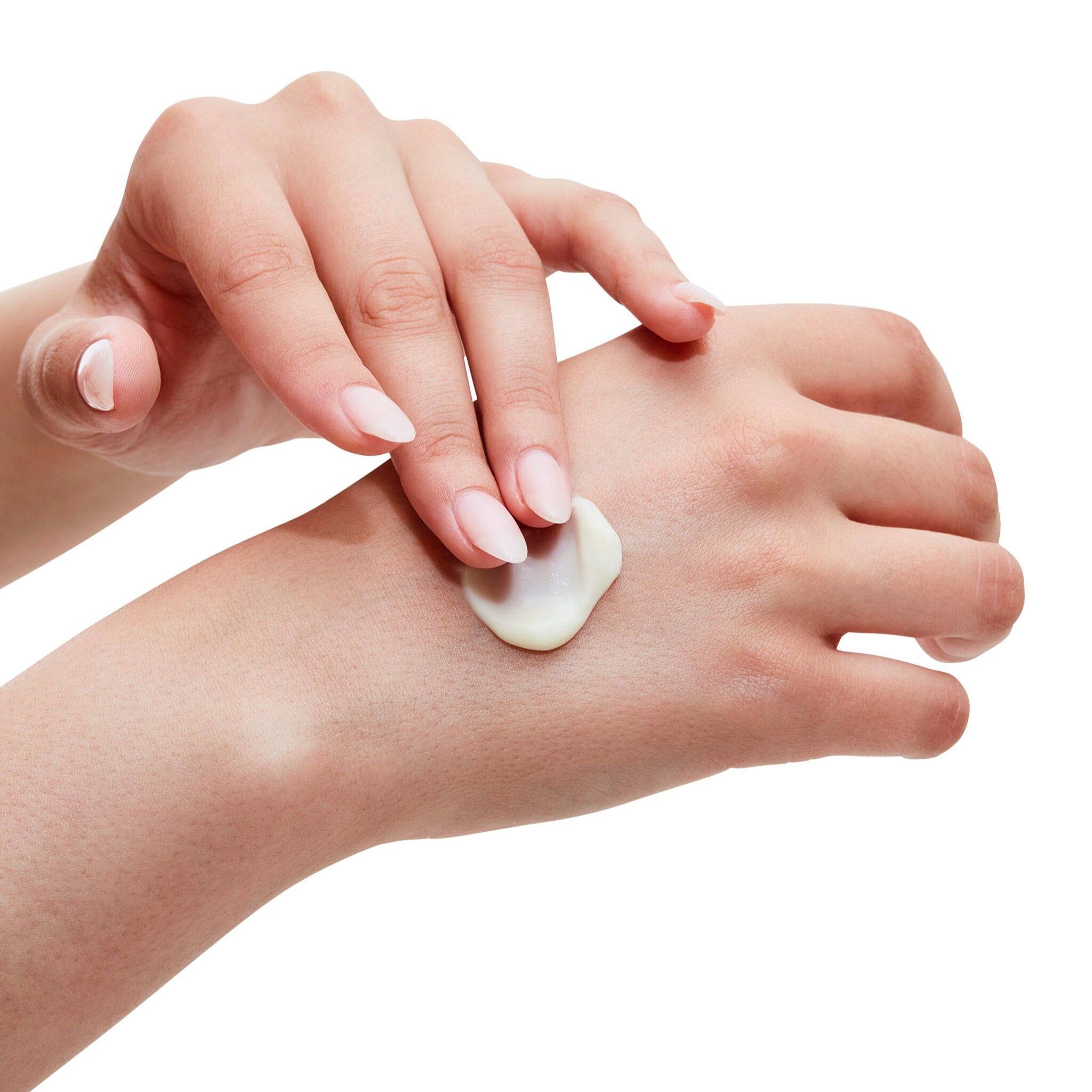 QUL Beauty Anti-Aging Moisturizer Swatch on Hands // Creamy moisturizer on hands