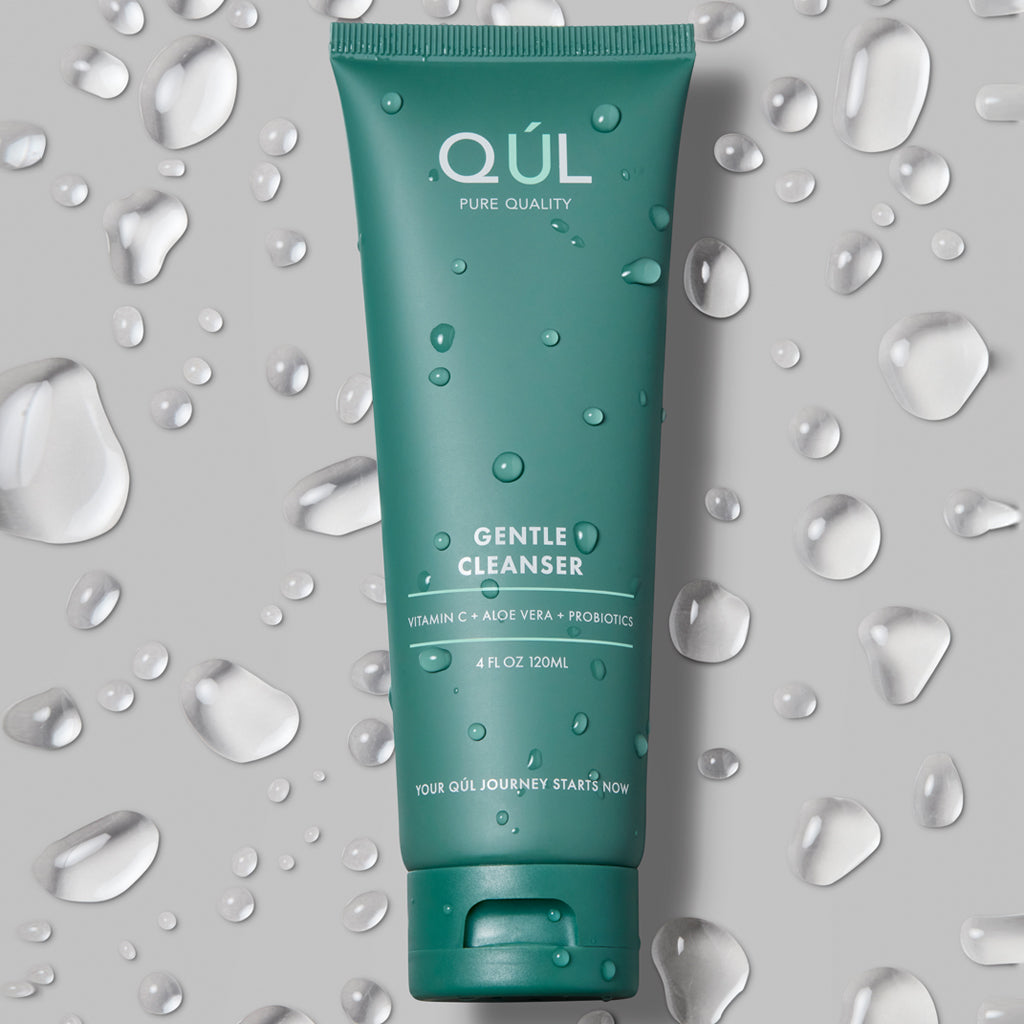 QUL Beauty Gentle Cleanser Bottle with Water Droplets