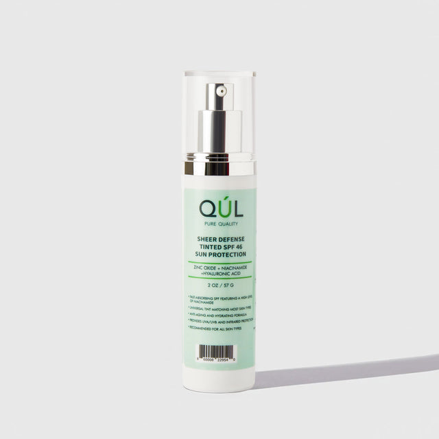 QUL Beauty Sheer Defense Sunscreen SPF 46 bottle 